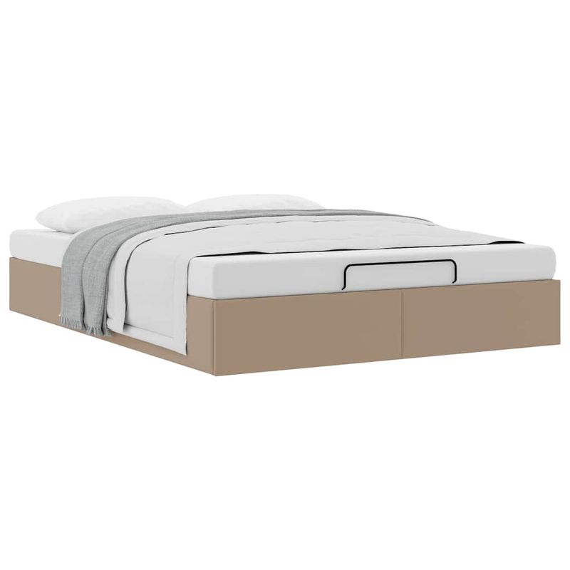 Casa si Gradina - Mobilier - Paturi si accesorii - Paturi - Cadru de pat otoman fara saltea Cappucino piele artificiala, mărime 140x190 cm - Infinity.ro