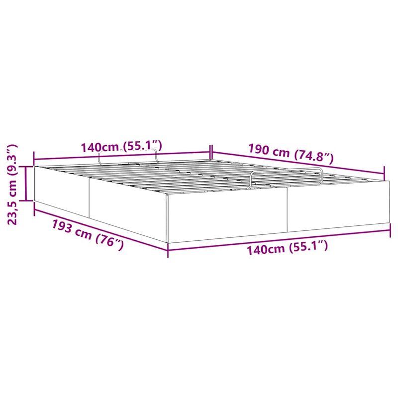 Casa si Gradina - Mobilier - Paturi si accesorii - Paturi - Cadru de pat otoman fara saltea Cappucino piele artificiala, mărime 140x190 cm - Infinity.ro