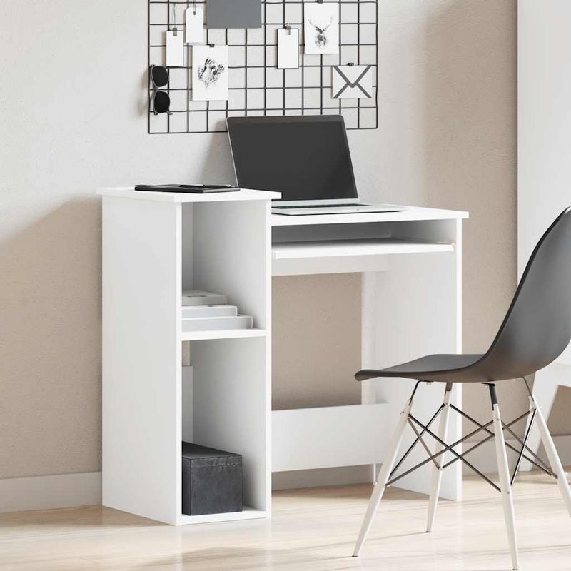 Casa si Gradina - Mobilier - Mese si birouri - Birouri - Birou cu rafturi, alb, 84x40x78 cm, PAL - Infinity.ro