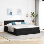 Casa si Gradina - Mobilier - Paturi si accesorii - Paturi - Cadru de pat otoman cu saltea tesatura neagra 160x200cm - Infinity.ro