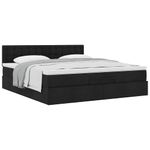 Casa si Gradina - Mobilier - Paturi si accesorii - Paturi - Cadru de pat otoman cu saltea tesatura neagra 160x200cm - Infinity.ro