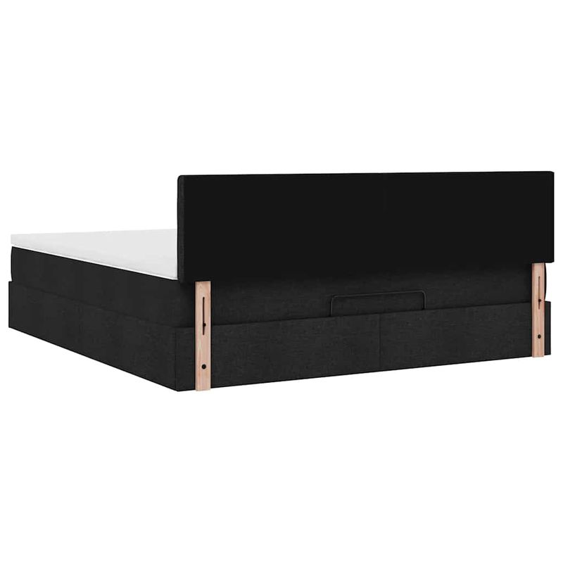 Casa si Gradina - Mobilier - Paturi si accesorii - Paturi - Cadru de pat otoman cu saltea tesatura neagra 160x200cm - Infinity.ro