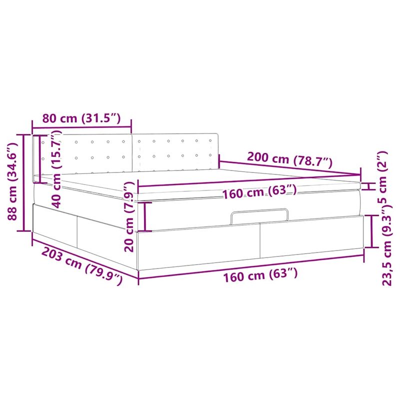 Casa si Gradina - Mobilier - Paturi si accesorii - Paturi - Cadru de pat otoman cu saltea tesatura neagra 160x200cm - Infinity.ro