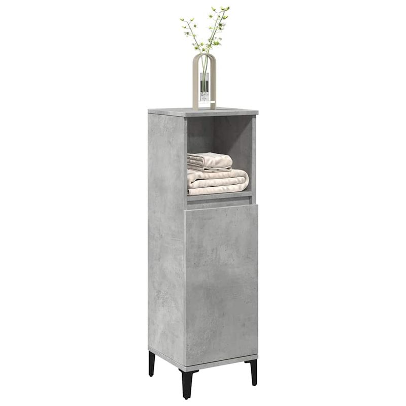 Casa si Gradina - Mobilier - Mobilier baie - Corpuri baie - Dulap de baie, gri beton, 30x30x100 cm, lemn prelucrat - Infinity.ro