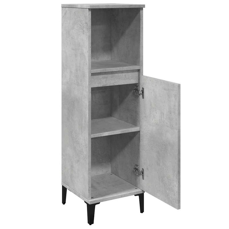 Casa si Gradina - Mobilier - Mobilier baie - Corpuri baie - Dulap de baie, gri beton, 30x30x100 cm, lemn prelucrat - Infinity.ro