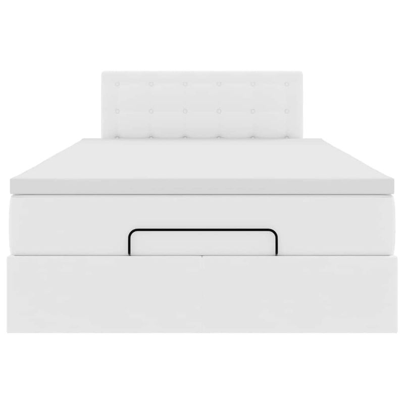 Casa si Gradina - Mobilier - Paturi si accesorii - Paturi - Cadru pat otoman cu saltea alb pur 120x190cm piele artificiala - Infinity.ro