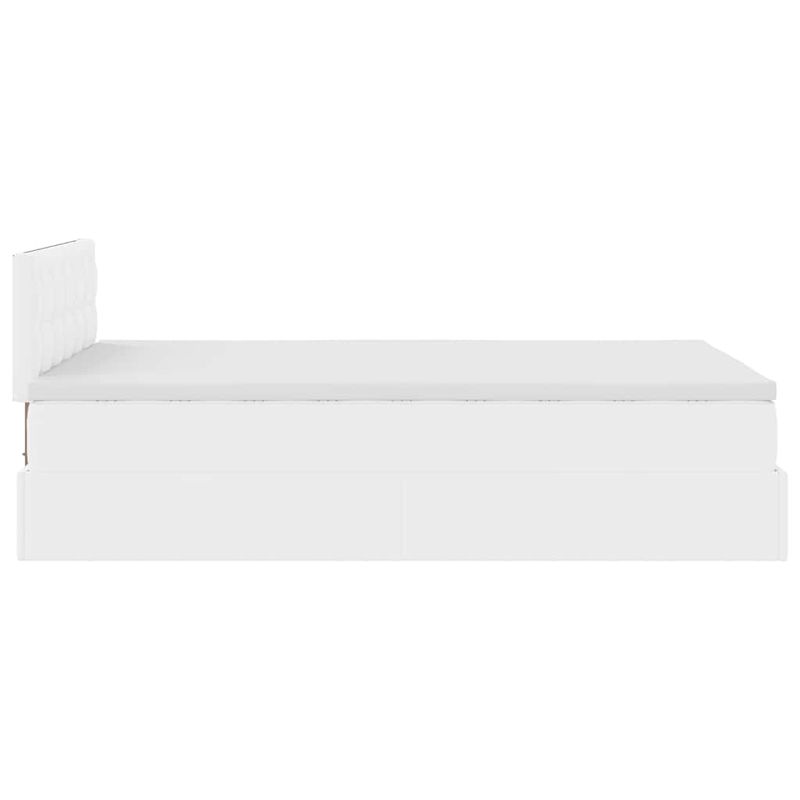 Casa si Gradina - Mobilier - Paturi si accesorii - Paturi - Cadru pat otoman cu saltea alb pur 120x190cm piele artificiala - Infinity.ro