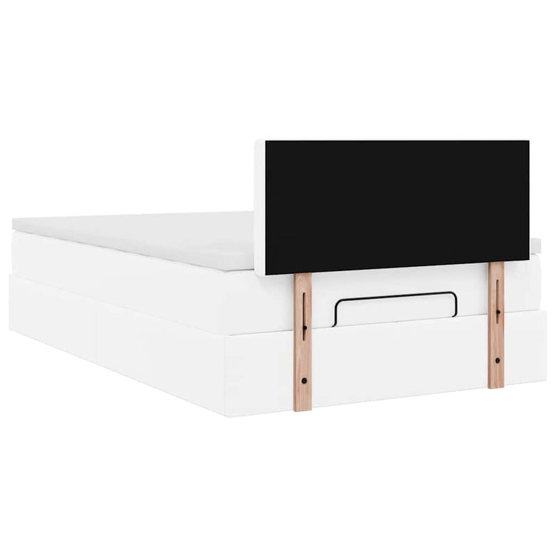 Casa si Gradina - Mobilier - Paturi si accesorii - Paturi - Cadru pat otoman cu saltea alb pur 120x190cm piele artificiala - Infinity.ro