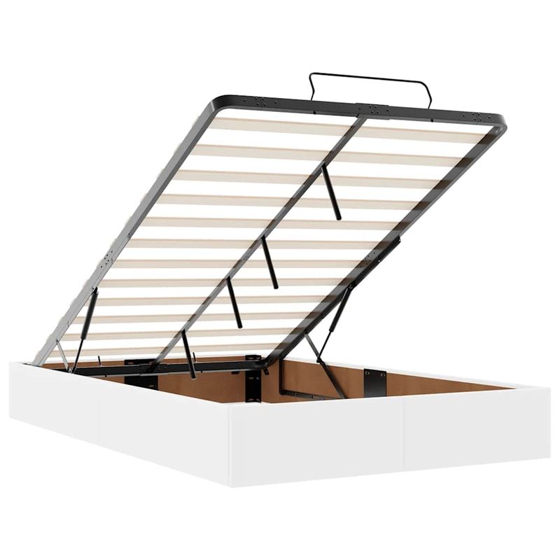 Casa si Gradina - Mobilier - Paturi si accesorii - Paturi - Cadru pat otoman cu saltea alb pur 120x190cm piele artificiala - Infinity.ro