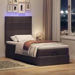 Casa si Gradina - Mobilier - Paturi si accesorii - Paturi - Cadru de pat otoman cu saltea tesatura maro inchis 100x200 cm - Infinity.ro