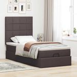 Casa si Gradina - Mobilier - Paturi si accesorii - Paturi - Cadru de pat otoman cu saltea tesatura maro inchis 100x200 cm - Infinity.ro