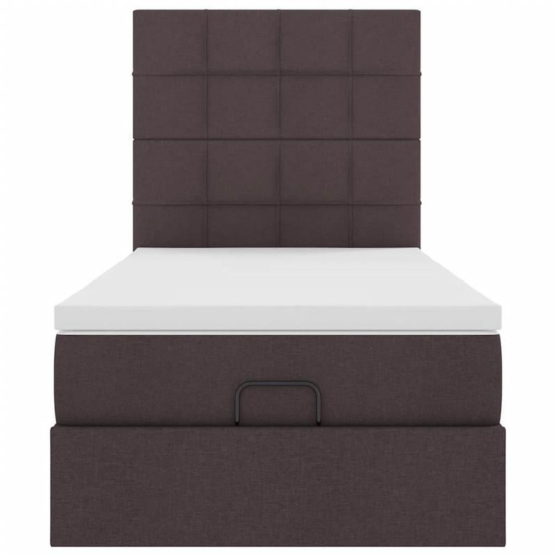 Casa si Gradina - Mobilier - Paturi si accesorii - Paturi - Cadru de pat otoman cu saltea tesatura maro inchis 100x200 cm - Infinity.ro