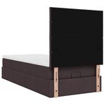 Casa si Gradina - Mobilier - Paturi si accesorii - Paturi - Cadru de pat otoman cu saltea tesatura maro inchis 100x200 cm - Infinity.ro