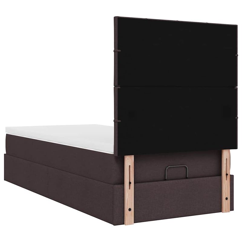 Casa si Gradina - Mobilier - Paturi si accesorii - Paturi - Cadru de pat otoman cu saltea tesatura maro inchis 100x200 cm - Infinity.ro