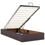 Casa si Gradina - Mobilier - Paturi si accesorii - Paturi - Cadru de pat otoman cu saltea tesatura maro inchis 100x200 cm - Infinity.ro