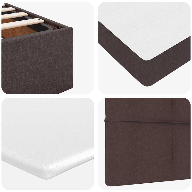 Casa si Gradina - Mobilier - Paturi si accesorii - Paturi - Cadru de pat otoman cu saltea tesatura maro inchis 100x200 cm - Infinity.ro