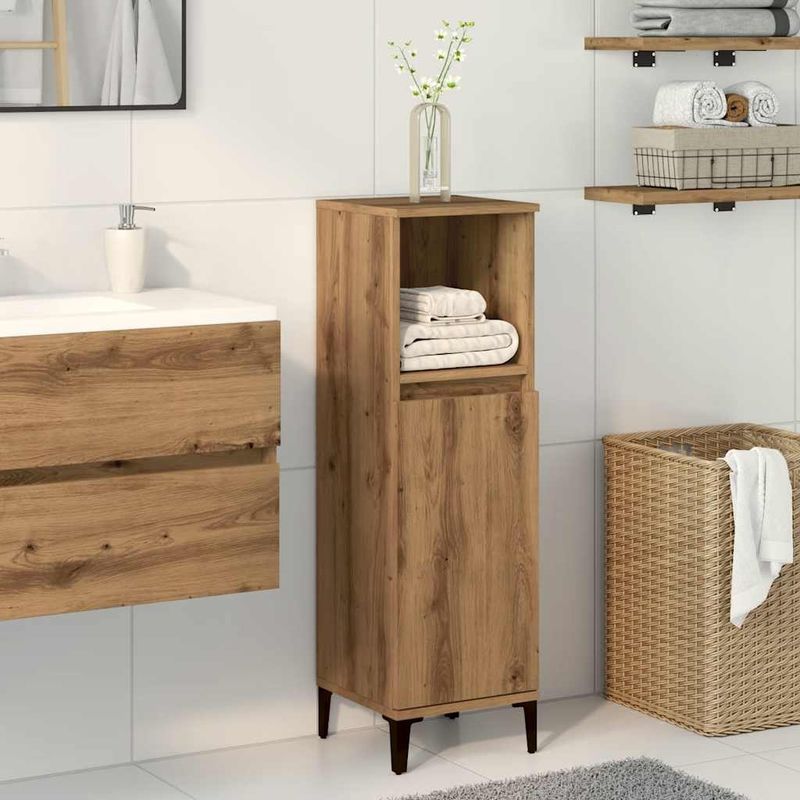 Casa si Gradina - Mobilier - Mobilier baie - Corpuri baie - Dulap de baie, stejar artizanal, 30x30x100 cm, lemn prelucrat - Infinity.ro