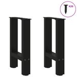 Casa si Gradina - Mobilier - Feronerie si accesorii mobila - Picioare masuta de cafea Negru 2 buc 38x(42-43) cm Otel - Infinity.ro