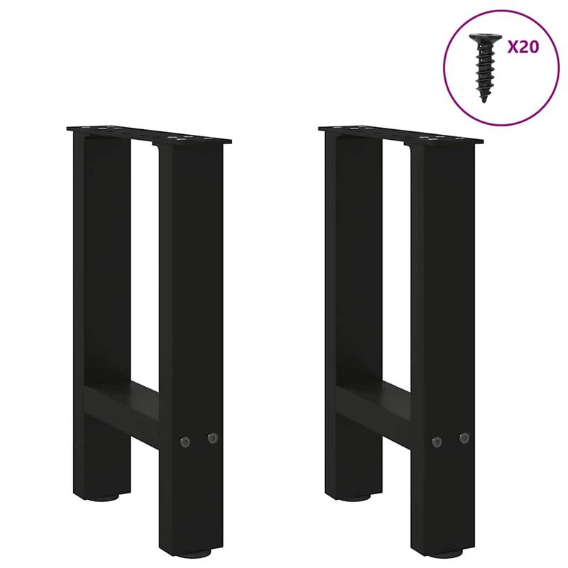 Casa si Gradina - Mobilier - Feronerie si accesorii mobila - Picioare masuta de cafea Negru 2 buc 38x(42-43) cm Otel - Infinity.ro