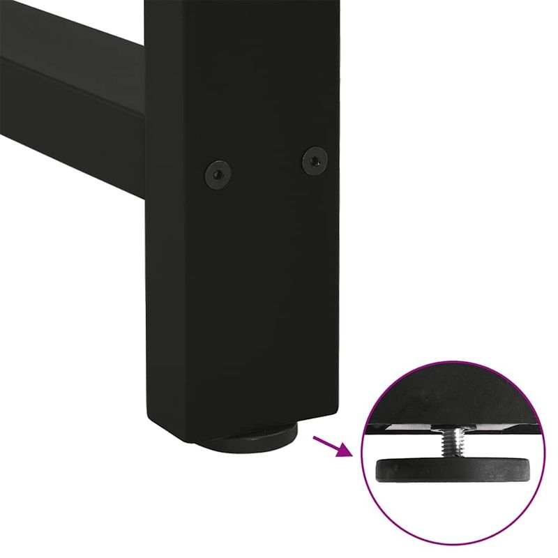 Casa si Gradina - Mobilier - Feronerie si accesorii mobila - Picioare masuta de cafea Negru 2 buc 38x(42-43) cm Otel - Infinity.ro