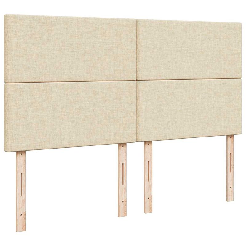 Casa si Gradina - Mobilier - Paturi si accesorii - Paturi - Cadru de pat otoman cu saltele crem 200x200cm stofa - Infinity.ro