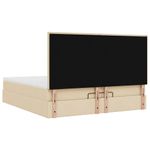 Casa si Gradina - Mobilier - Paturi si accesorii - Paturi - Cadru de pat otoman cu saltele crem 200x200cm stofa - Infinity.ro