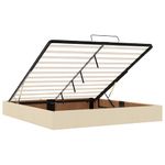 Casa si Gradina - Mobilier - Paturi si accesorii - Paturi - Cadru de pat otoman cu saltele crem 200x200cm stofa - Infinity.ro