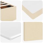Casa si Gradina - Mobilier - Paturi si accesorii - Paturi - Cadru de pat otoman cu saltele crem 200x200cm stofa - Infinity.ro