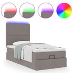 Casa si Gradina - Mobilier - Paturi si accesorii - Paturi - Cadru de pat otoman cu saltea Taupe 90x190cm Material - Infinity.ro