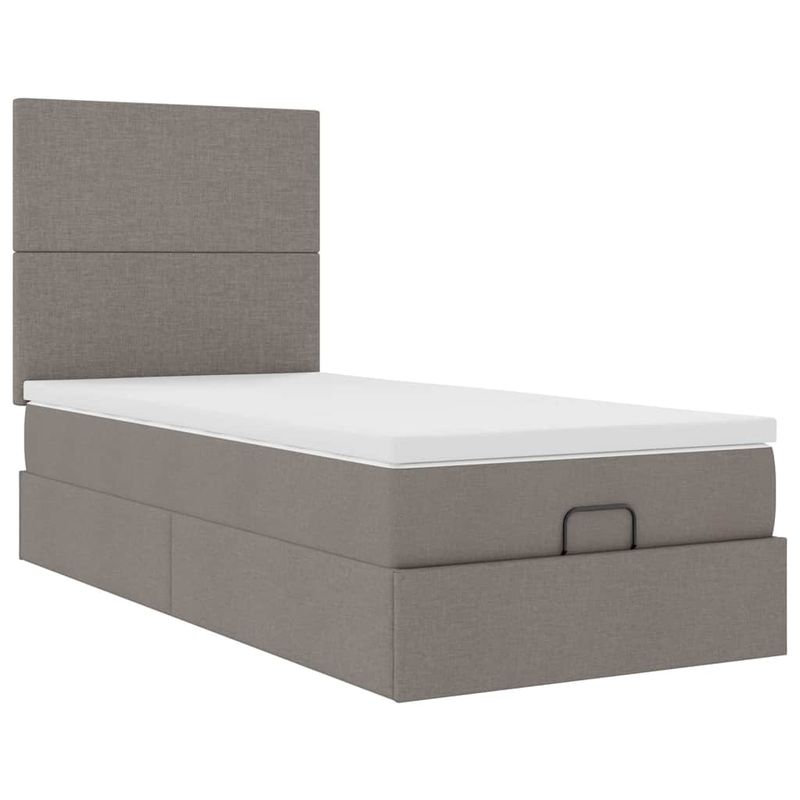 Casa si Gradina - Mobilier - Paturi si accesorii - Paturi - Cadru de pat otoman cu saltea Taupe 90x190cm Material - Infinity.ro