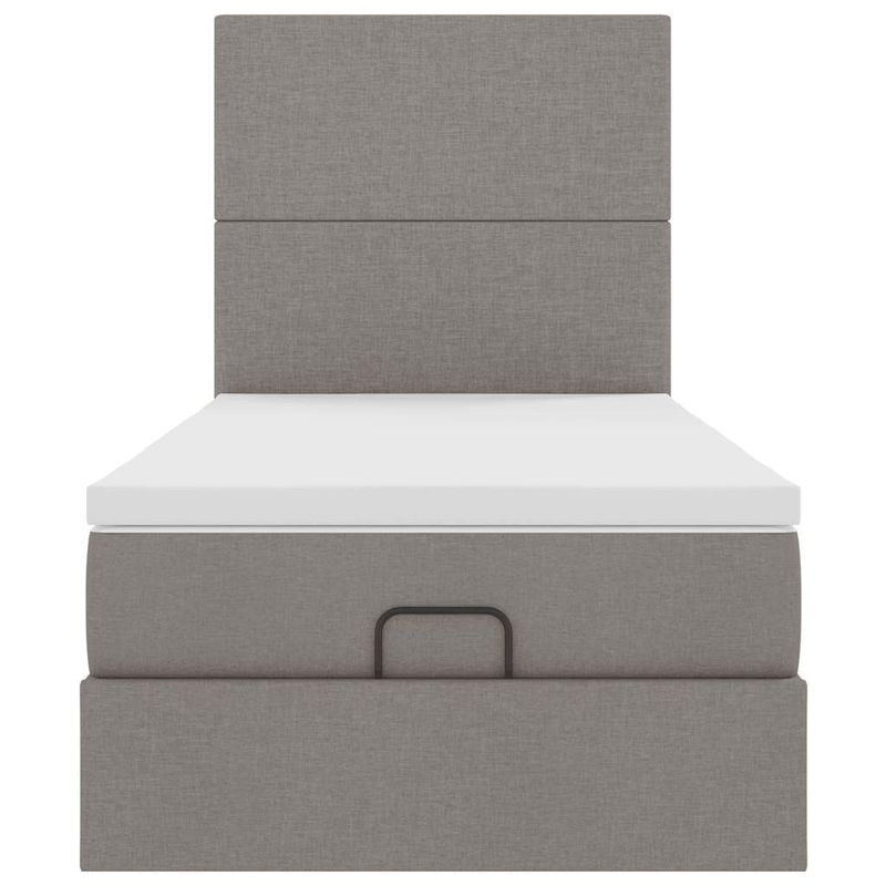 Casa si Gradina - Mobilier - Paturi si accesorii - Paturi - Cadru de pat otoman cu saltea Taupe 90x190cm Material - Infinity.ro