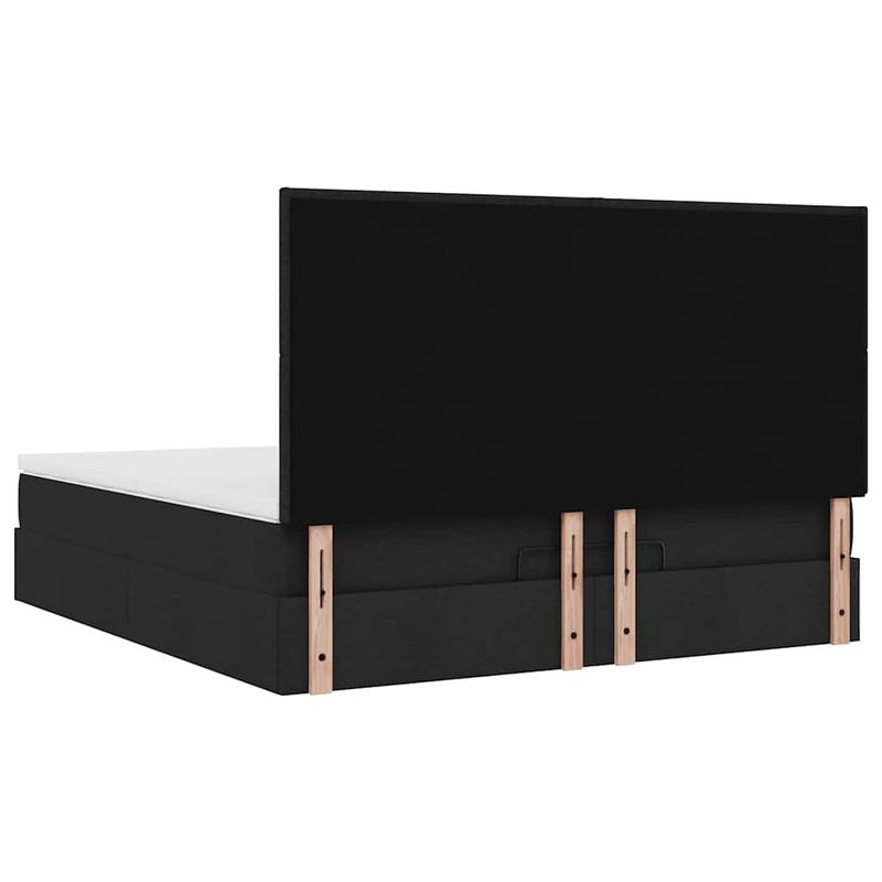 Casa si Gradina - Mobilier - Paturi si accesorii - Paturi - Cadru de pat otoman cu saltea tesatura neagra 180x200cm - Infinity.ro