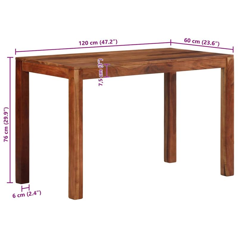 Casa si Gradina - Mobilier - Mese si birouri - Mese bucatarie si dining - Masa de sufragerie 120x60x76 cm din lemn masiv de salcam - Infinity.ro