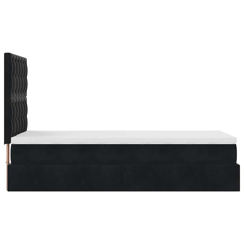 Casa si Gradina - Mobilier - Paturi si accesorii - Paturi - Cadru de pat otoman cu saltele, catifea neagra 90x190cm - Infinity.ro