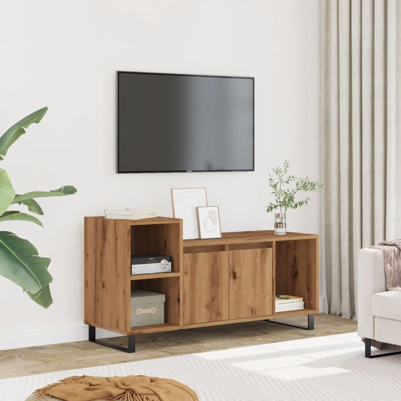 Casa si Gradina - Mobilier - Comode si corpuri - Comode - Comoda TV, stejar artizanal, 100x35x55 cm, lemn prelucrat - Infinity.ro
