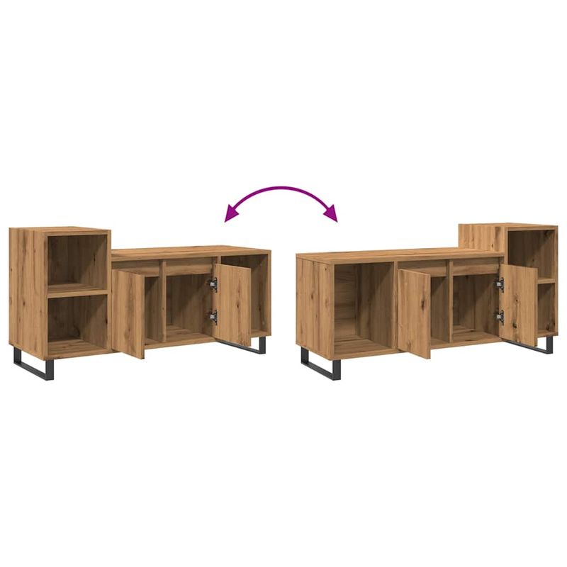 Casa si Gradina - Mobilier - Comode si corpuri - Comode - Comoda TV, stejar artizanal, 100x35x55 cm, lemn prelucrat - Infinity.ro