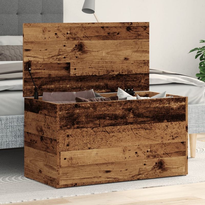 Casa si Gradina - Mobilier - Organizare si depozitare - Cutii depozitare - Cufar de depozitare, lemn vechi, 84x42x46 cm, lemn prelucrat - Infinity.ro