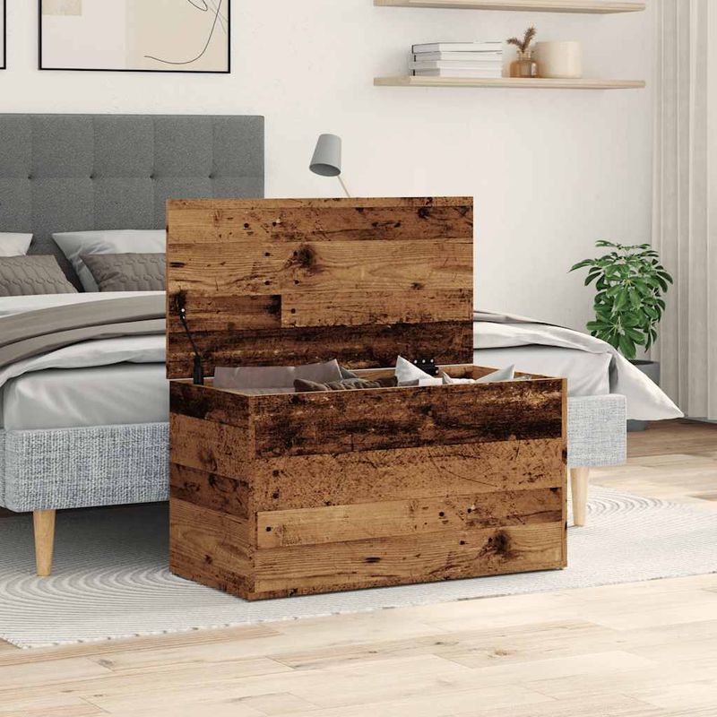 Casa si Gradina - Mobilier - Organizare si depozitare - Cutii depozitare - Cufar de depozitare, lemn vechi, 84x42x46 cm, lemn prelucrat - Infinity.ro