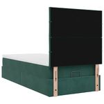 Casa si Gradina - Mobilier - Paturi si accesorii - Paturi - Cadru de pat otoman cu saltele, catifea verde inchis 90x190cm - Infinity.ro