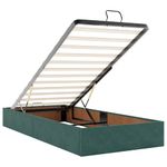 Casa si Gradina - Mobilier - Paturi si accesorii - Paturi - Cadru de pat otoman cu saltele, catifea verde inchis 90x190cm - Infinity.ro