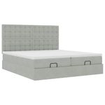 Casa si Gradina - Mobilier - Paturi si accesorii - Paturi - Cadru de pat otoman cu saltele Gri deschis 200x200cm catifea - Infinity.ro