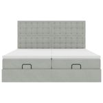 Casa si Gradina - Mobilier - Paturi si accesorii - Paturi - Cadru de pat otoman cu saltele Gri deschis 200x200cm catifea - Infinity.ro
