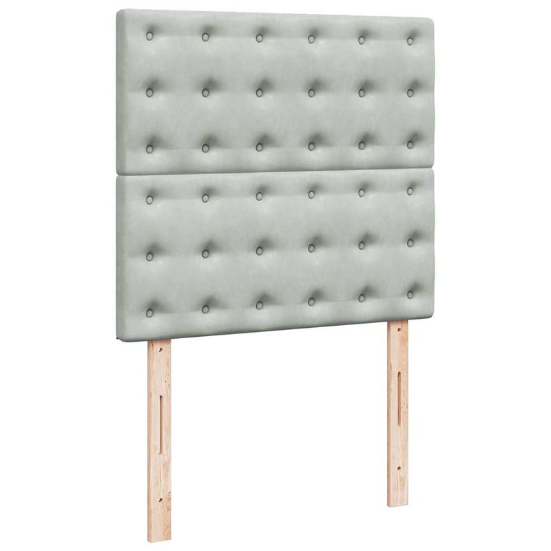Casa si Gradina - Mobilier - Paturi si accesorii - Paturi - Cadru de pat otoman cu saltele Gri deschis 200x200cm catifea - Infinity.ro