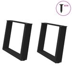 Casa si Gradina - Mobilier - Feronerie si accesorii mobila - Picioare masuta de cafea in forma de U 2 buc Negru Otel - Infinity.ro