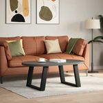 Casa si Gradina - Mobilier - Feronerie si accesorii mobila - Picioare masuta de cafea in forma de U 2 buc Negru Otel - Infinity.ro