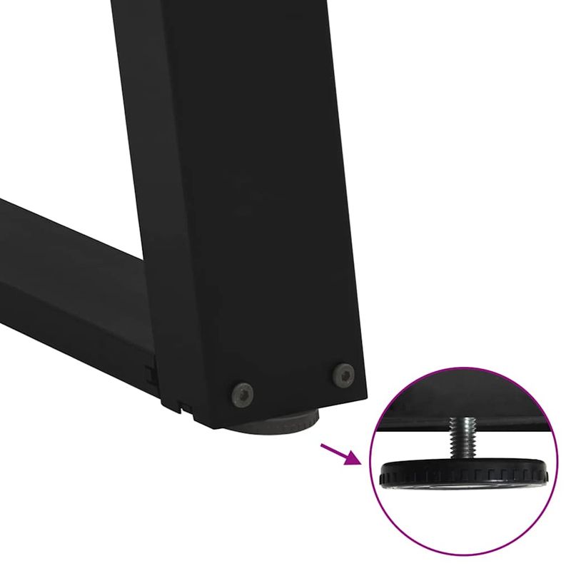 Casa si Gradina - Mobilier - Feronerie si accesorii mobila - Picioare masuta de cafea in forma de U 2 buc Negru Otel - Infinity.ro