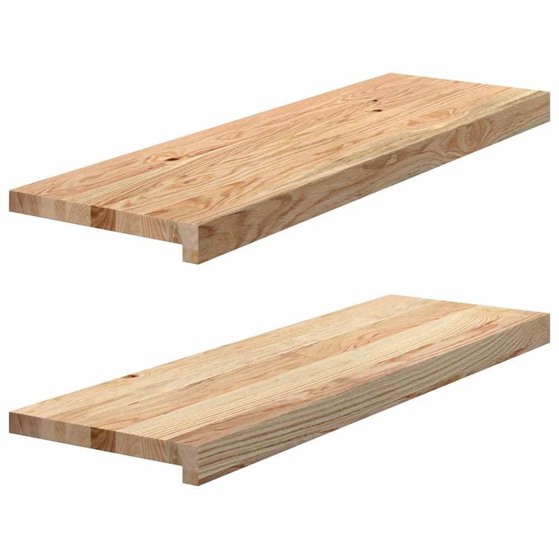 Casa si Gradina - Constructii - Scari si accesorii interioare - Accesorii scari interioare - Trepte scari 2 buc Stejar masiv netratat 80x25x2 cm - Infinity.ro