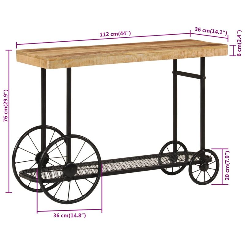 Casa si Gradina - Mobilier - Comode si corpuri - Console - Consola 112x36x76 cm din lemn masiv de mango si fier - Infinity.ro