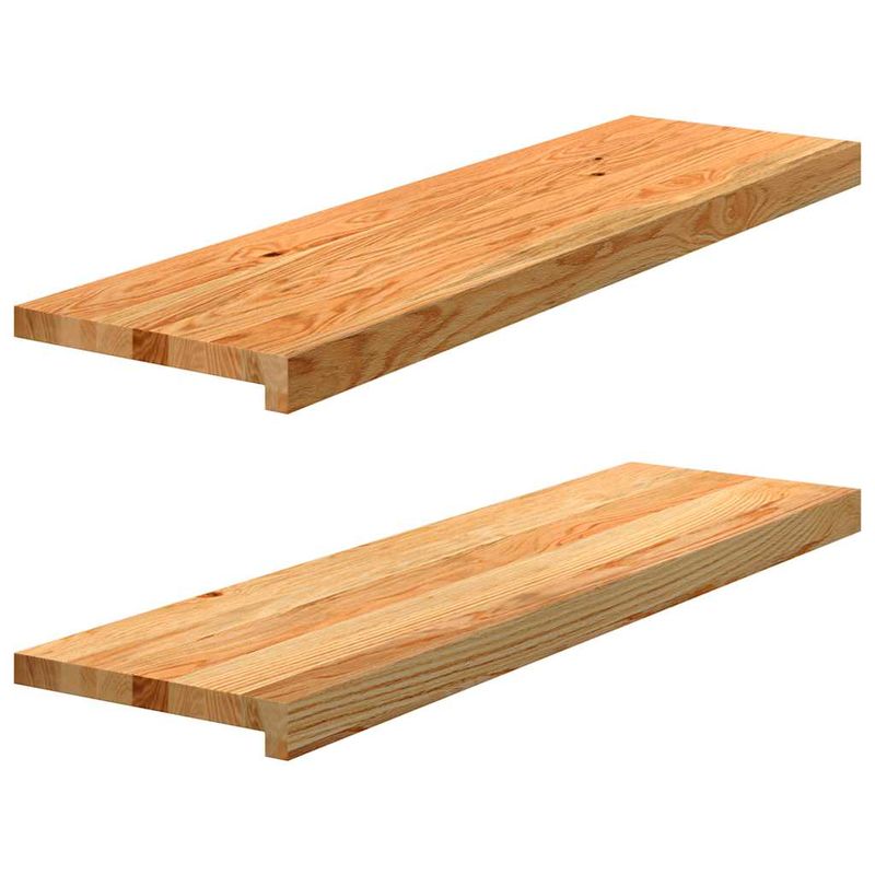 Casa si Gradina - Constructii - Scari si accesorii interioare - Accesorii scari interioare - Trepte de scara 2 buc maro deschis lemn masiv de stejar, mărime 90x25x2 cm - Infinity.ro