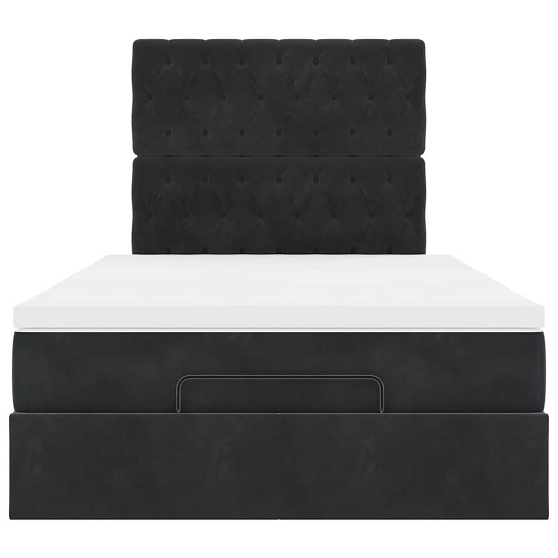 Casa si Gradina - Mobilier - Paturi si accesorii - Paturi - Cadru de pat otoman cu saltele, catifea neagra 120x190cm - Infinity.ro